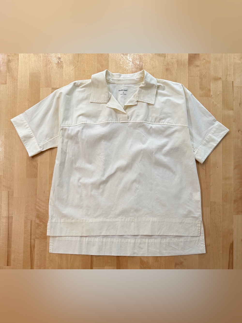 Studio Park Yellow Short Sleeve Collared Top